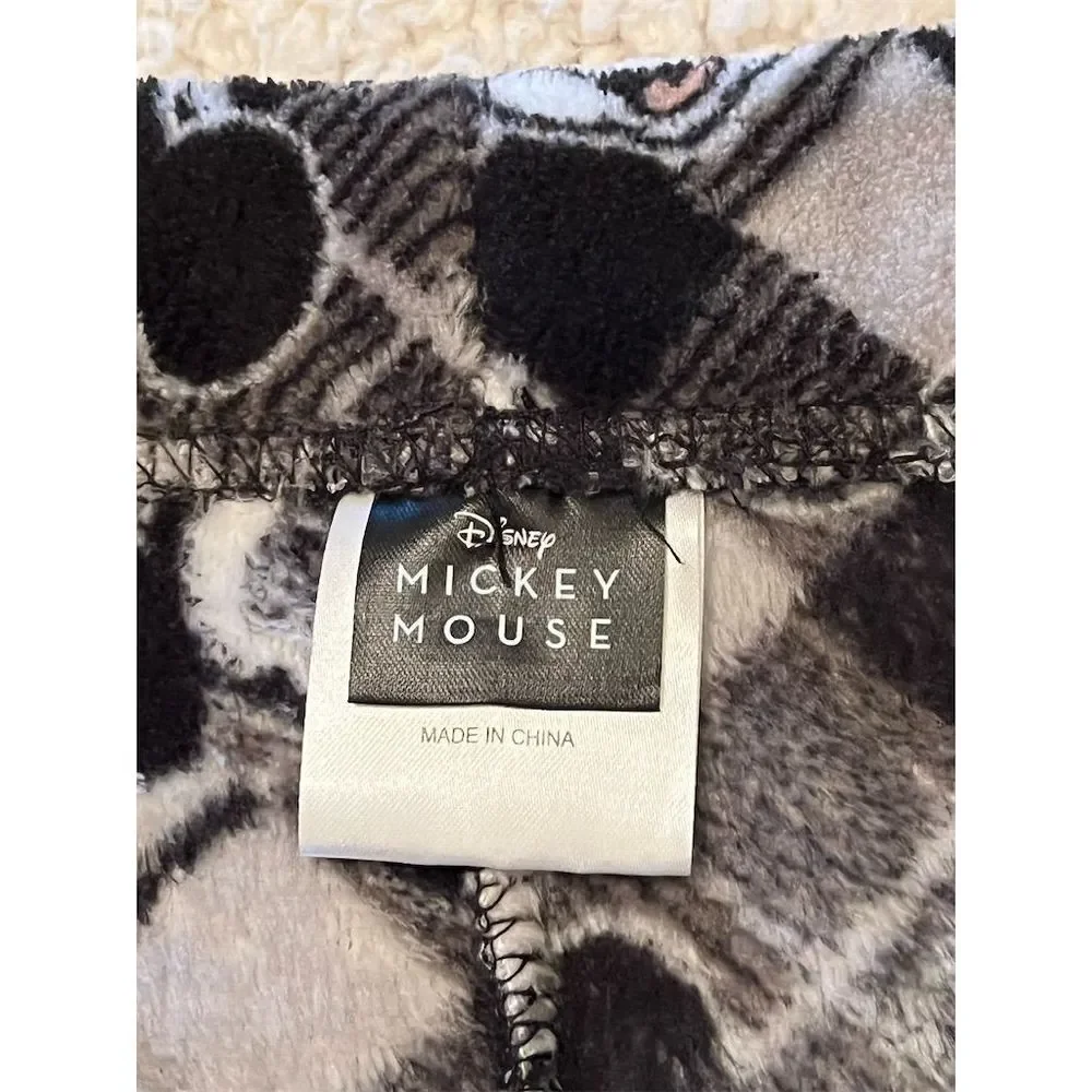 Disney Mickey Mouse Women's Plaid Sleep Shorts Black Size M fuzzy comfy core NWT - Picture 8 of 16